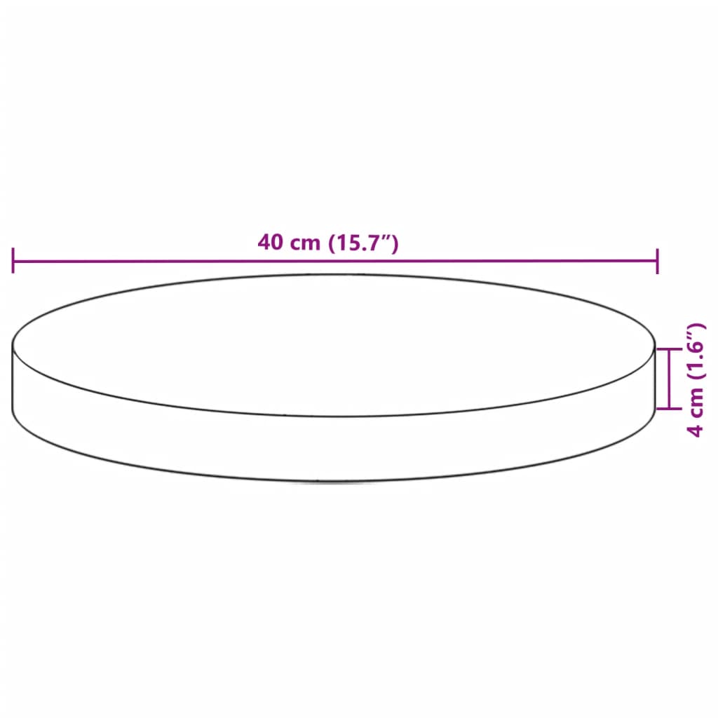 vidaXL Plateau de table rond Ø40x4 cm en bois d'acacia massif