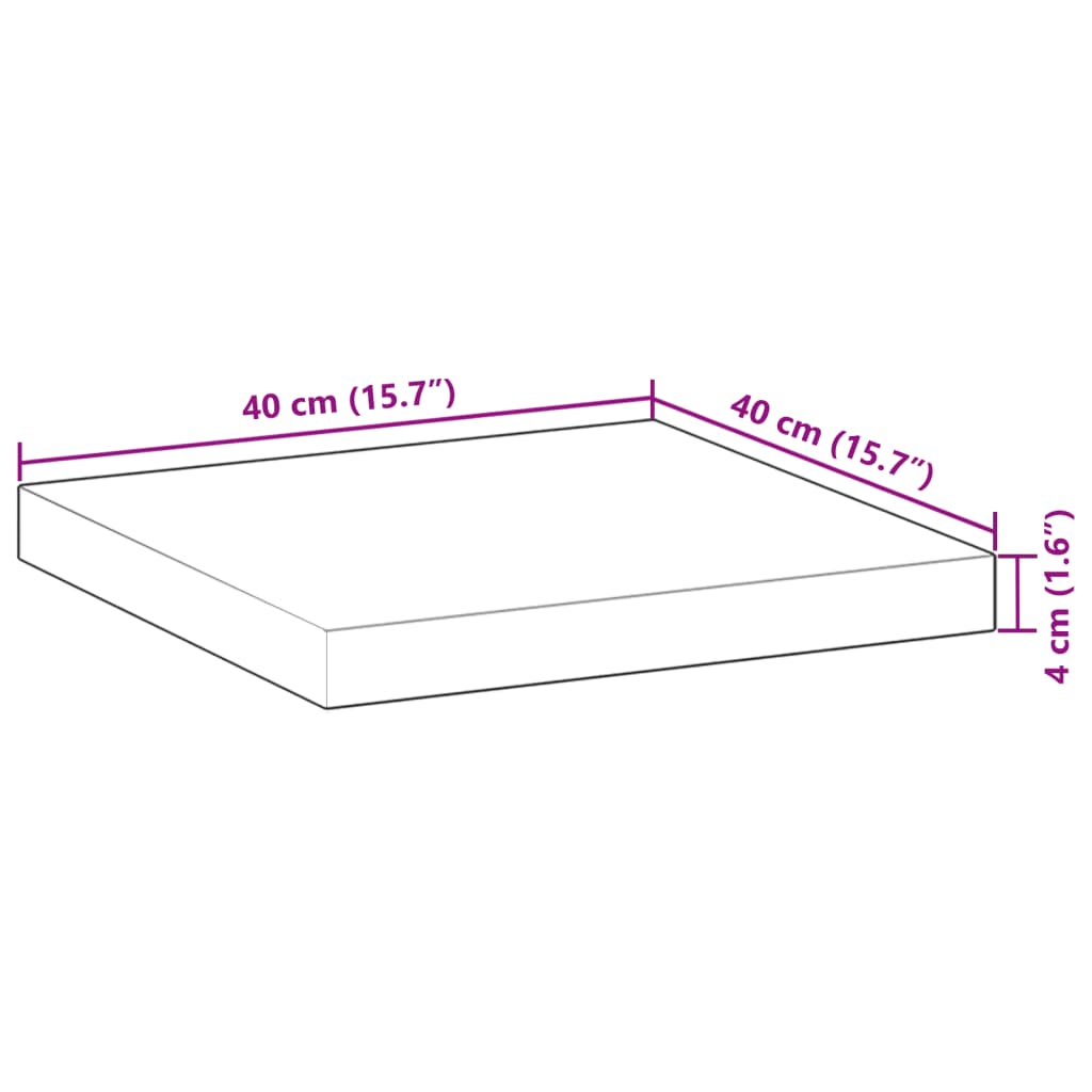 vidaXL Plateau de table carré 40x40x4 cm Bois d'acacia massif