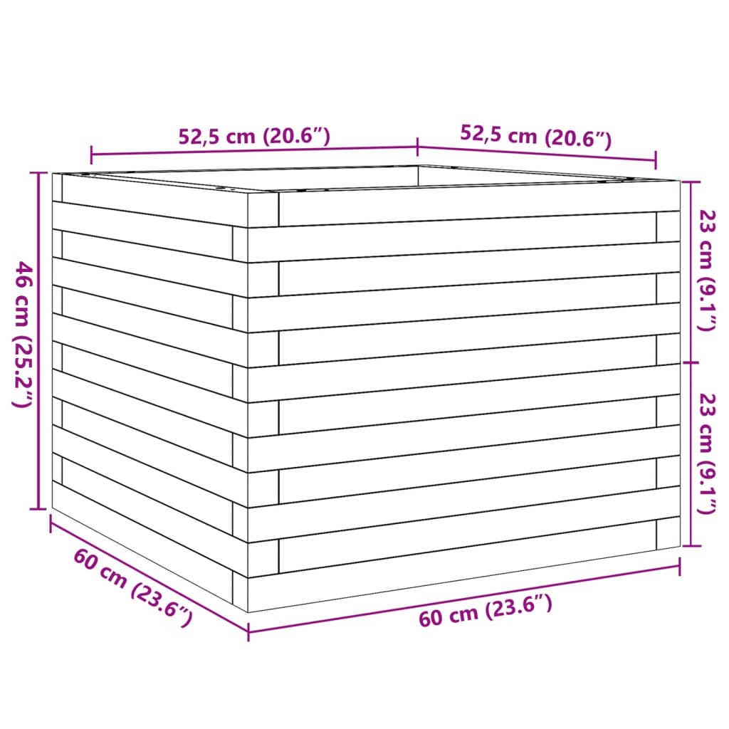 vidaXL Pflanzkübel 60x60x46 cm Massivholz Douglasie