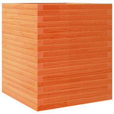 vidaXL Jardinière Bois de pin massif marron ciré 60x60x68,5 cm