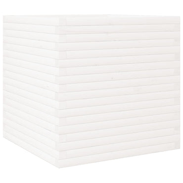 vidaXL Pflanzkübel Weiß 70x70x68,5 cm Massivholz Kiefer