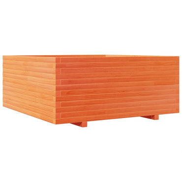 vidaXL Jardinière Bois de Pin Massif Marron Cire 110x110x49,5 cm