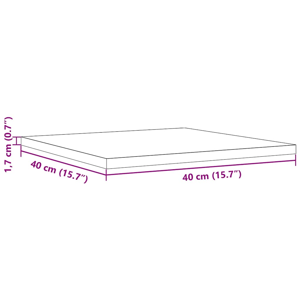 vidaXL Tischplatte 40x40x1,7 cm Quadratisch Massivholz Kiefer