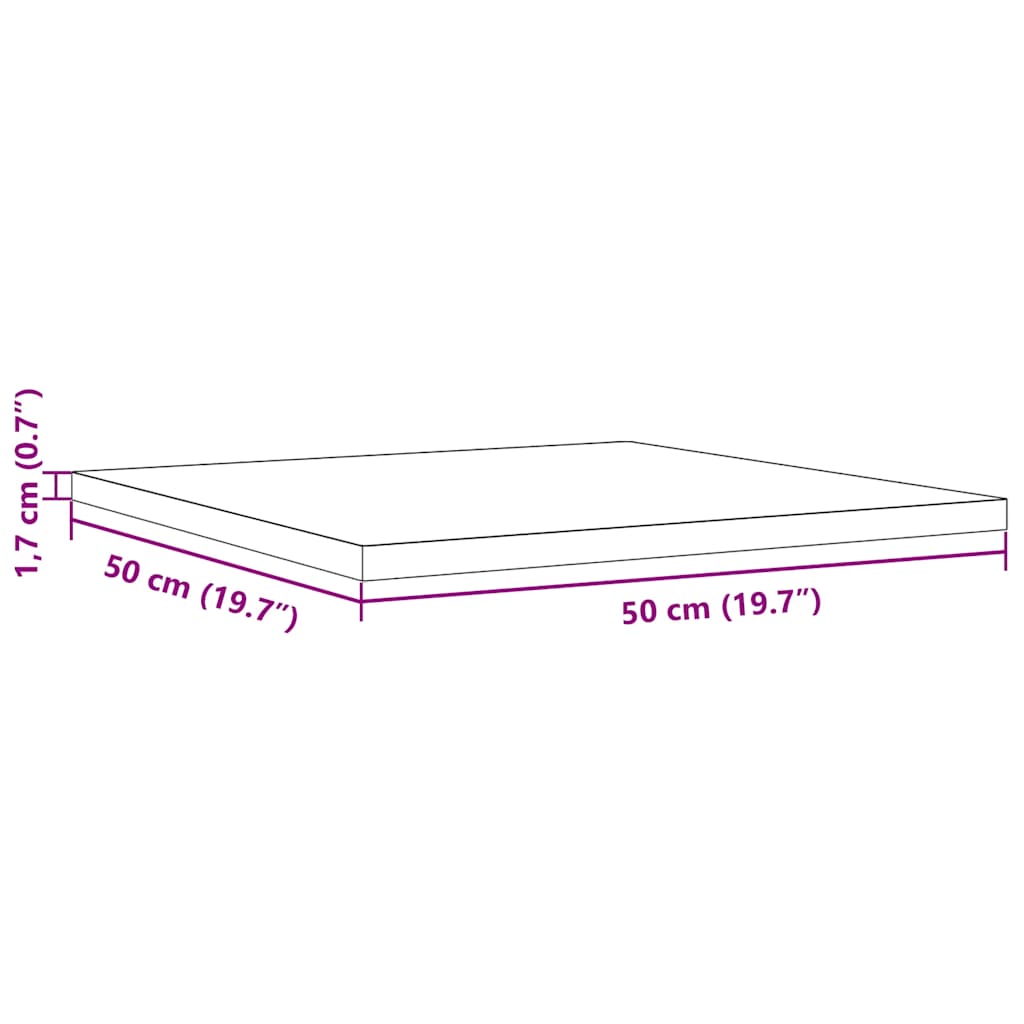 vidaXL Tischplatte 50x50x1,7 cm Quadratisch Massivholz Kiefer