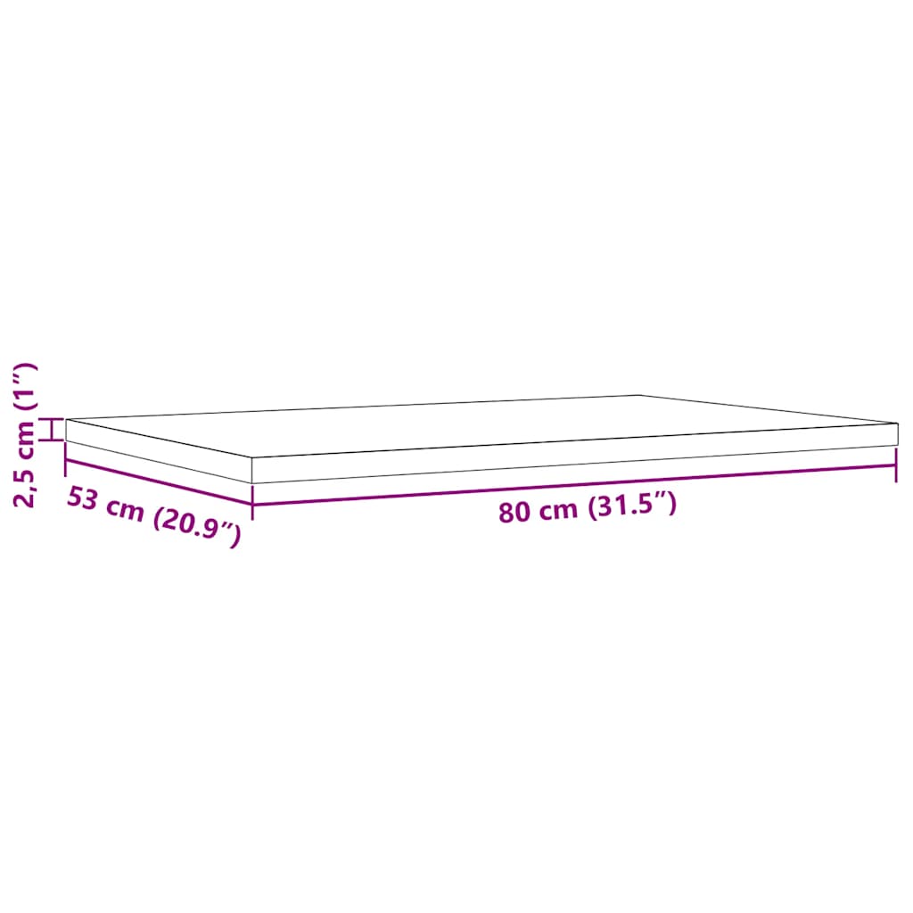 vidaXL Plateaux de table 3 pcs 80x53x2,5 cm Rectangulaires Bois de pin massif