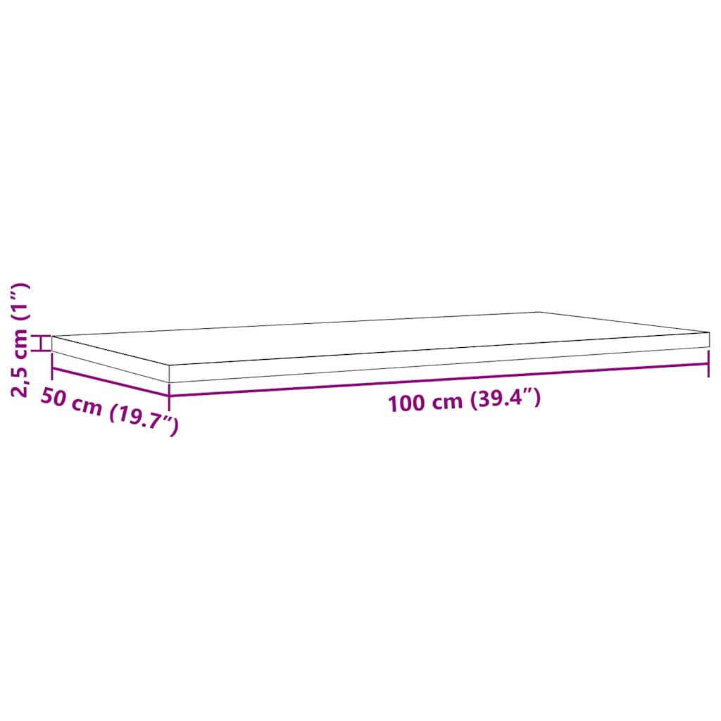 vidaXL Plateaux de table 4 pcs 100x50x2,5 cm Rectangulaires Bois de pin massif