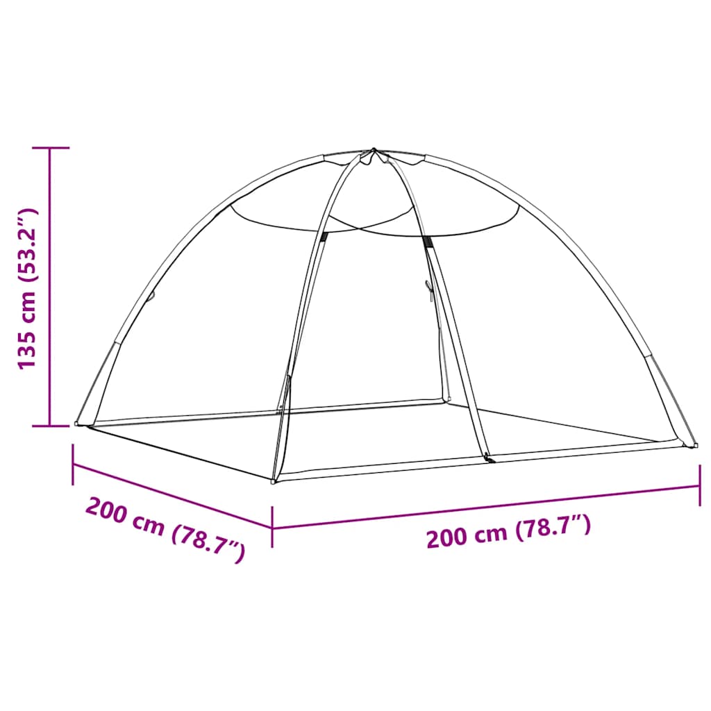 Moskito-Netzzelt Mongolisch 220 Schwarz 200x200x135 cm