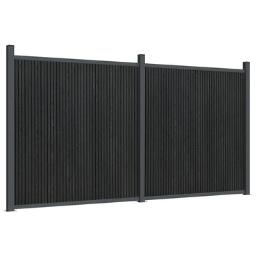 vidaXL Panneau de clôture gris 353x186 cm composite bois-plastique