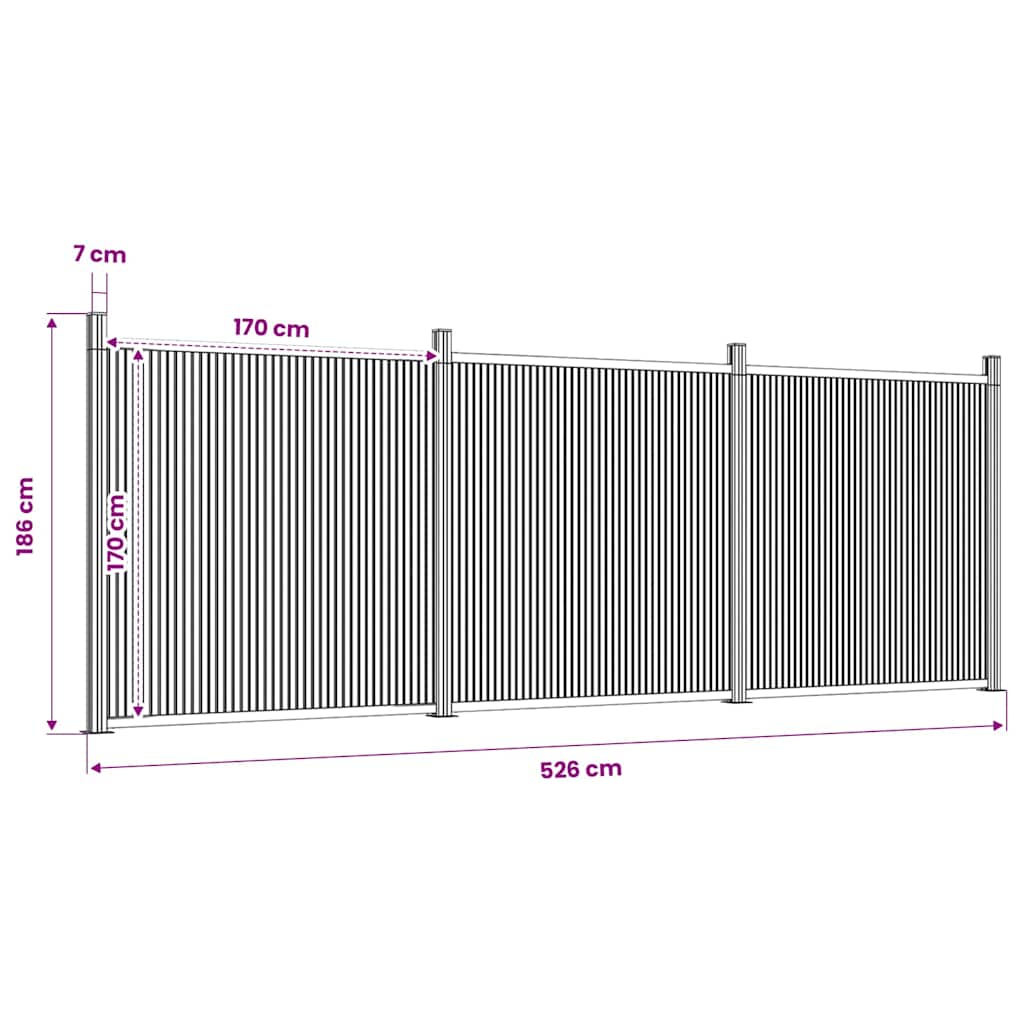 vidaXL Zaunelement Braun 526x186 cm WPC