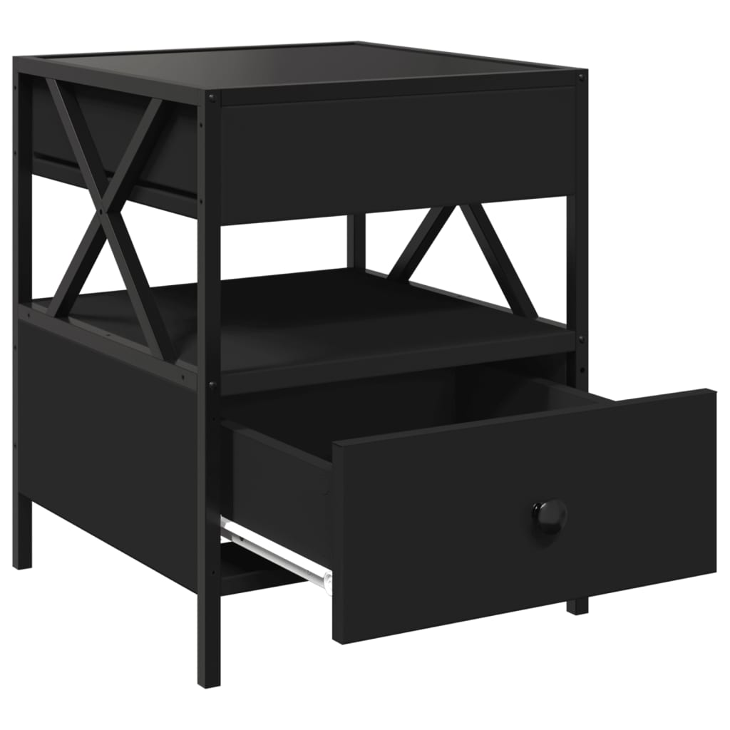 vidaXL Couchtisch mit Infinity-LED Schwarz 40x40x51 cm