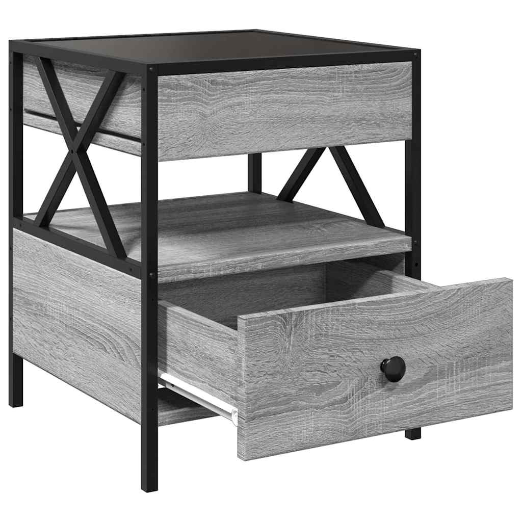 vidaXL Couchtisch mit Infinity-LED Grau Sonoma 40x40x51 cm