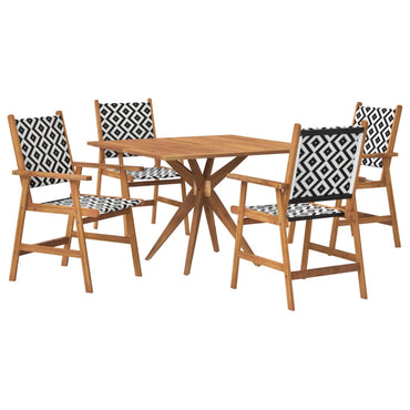 vidaXL Ensemble repas de jardin 5 pcs en bois d'acacia massif