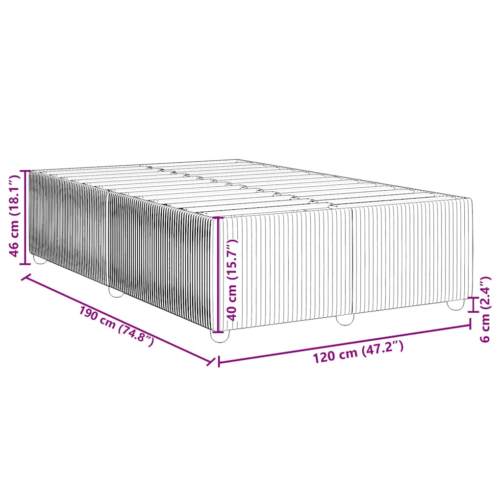 Bettgestell ohne Matratze Creme 120x190 cm Stoff