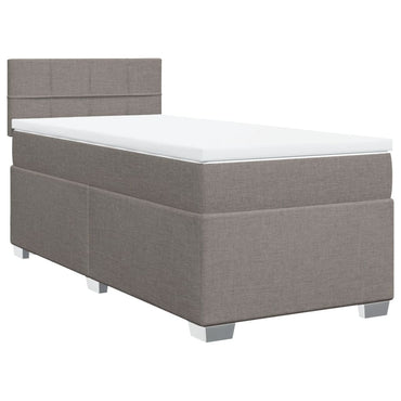 vidaXL Boxspringbett mit Matratze Taupe 80x200 cm Stoff