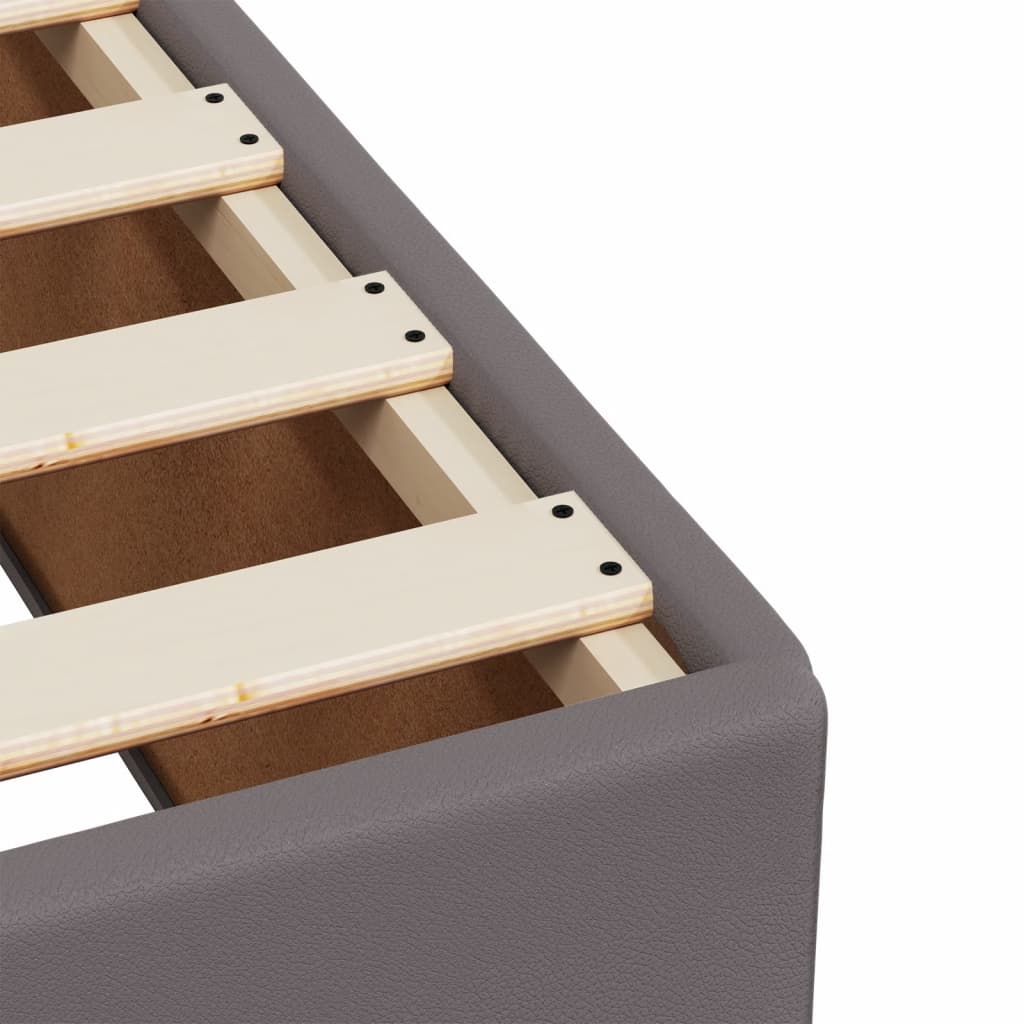 Boxspringbett mit Matratze Grau 140x190 cm Kunstleder