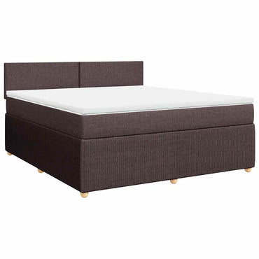 vidaXL Boxspringbett mit Matratze Dunkelbraun 180x200 cm Stoff
