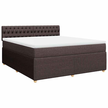 vidaXL Lit coffre avec matelas marron foncé 180x200 cm Tissu