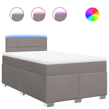 vidaXL Boxspringbett mit Matratze Taupe 120x200 cm Stoff