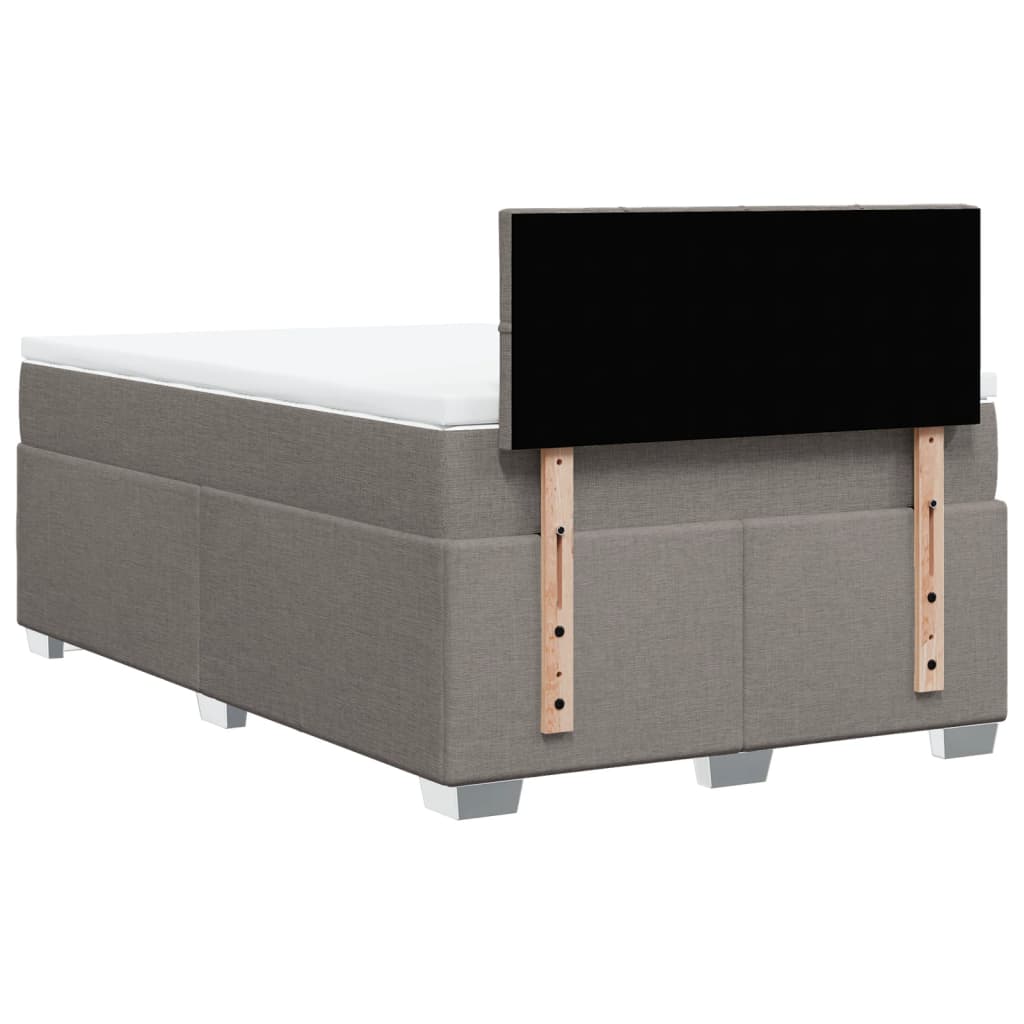 vidaXL Boxspringbett mit Matratze Taupe 120x200 cm Stoff
