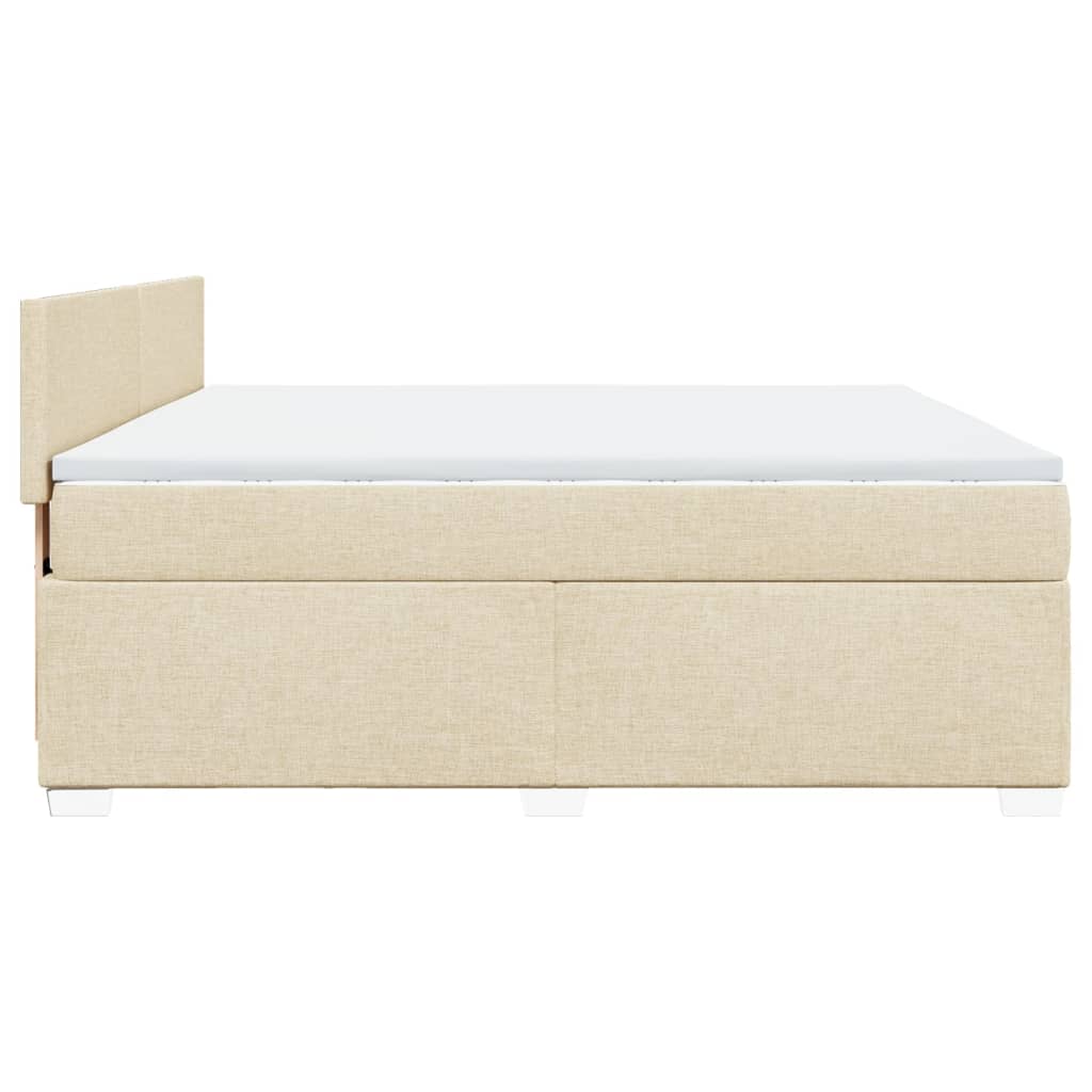 Boxspringbett mit Matratze Creme 180x200 cm Stoff