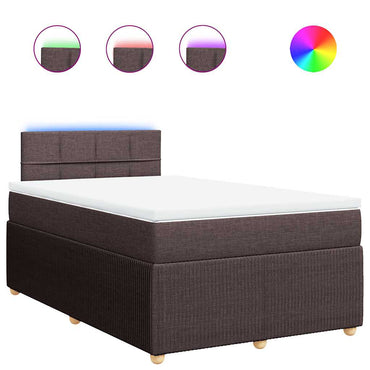 vidaXL Boxspringbett mit Matratze Dunkelbraun 120x200 cm Stoff