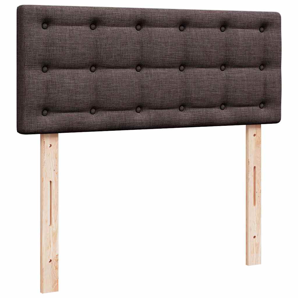 vidaXL Lit tapissier avec matelas Marron foncé 120x200 cm Tissu