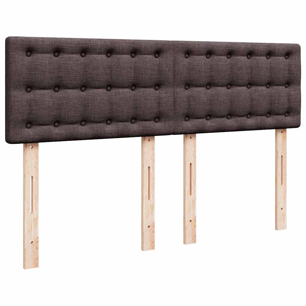 vidaXL Lit tapissier avec matelas Marron foncé 140x200 cm Tissu