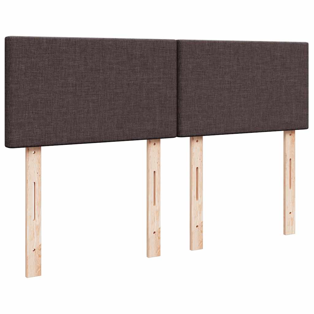 vidaXL Boxspringbett mit Matratze Dunkelbraun 160x200 cm Stoff