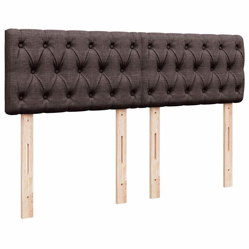 vidaXL Boxspringbett mit Matratze Dunkelbraun 160x200 cm Stoff