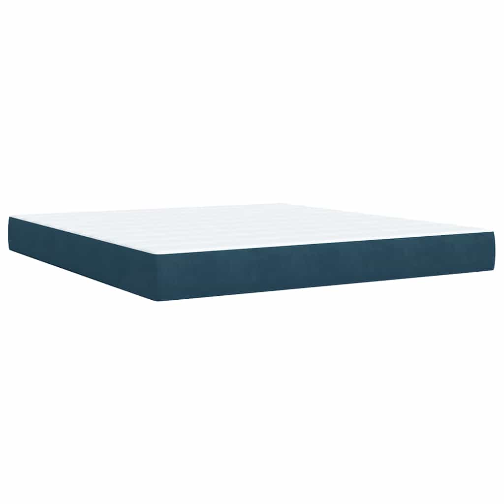 Boxspringbett mit Matratze Blau 180x200 cm Samt
