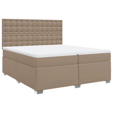 vidaXL Lit coffre-matelas cappuccino-marron 200x200 cm en similicuir