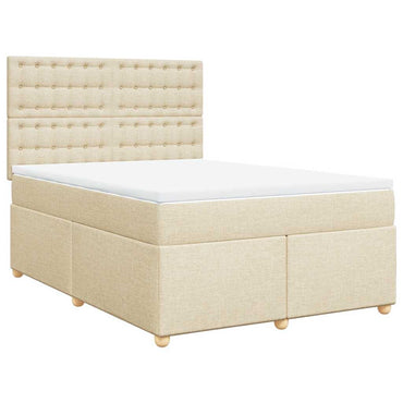 vidaXL Lit coffre avec matelas crème 140x190 cm Tissu