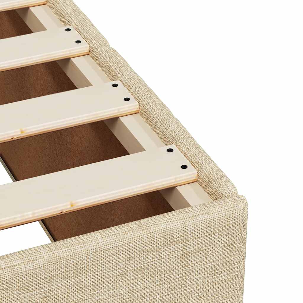 Boxspringbett mit Matratze Creme 140x190 cm Stoff