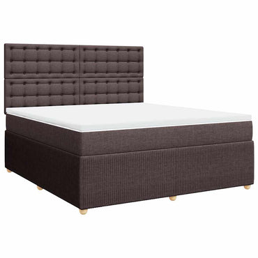 vidaXL Boxspringbett mit Matratze Dunkelbraun 180x200 cm Stoff