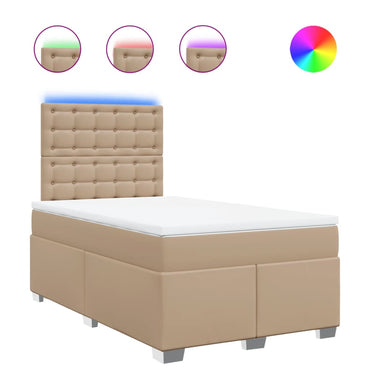 vidaXL Lit coffre matelas cappuccino-marron 120x200cm similicuir
