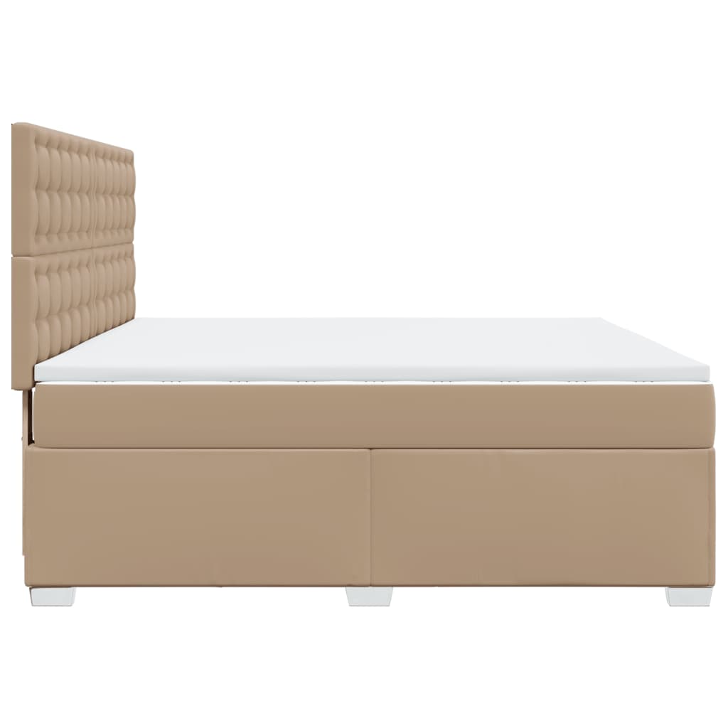 Boxspringbett Matratze Cappuccino-Braun 180x200 cm Kunstleder