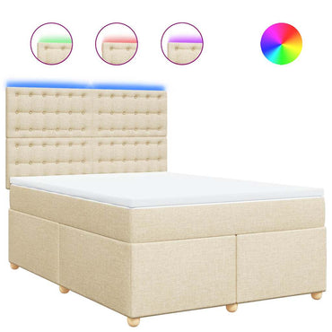 vidaXL Lit coffre avec matelas crème 140x190 cm Tissu