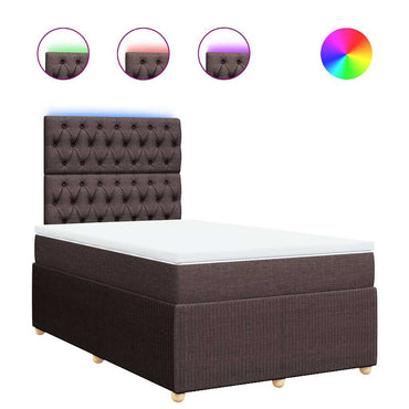 vidaXL Boxspringbett mit Matratze Dunkelbraun 120x200 cm Stoff