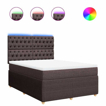 vidaXL Boxspringbett mit Matratze Dunkelbraun 160x200 cm Stoff