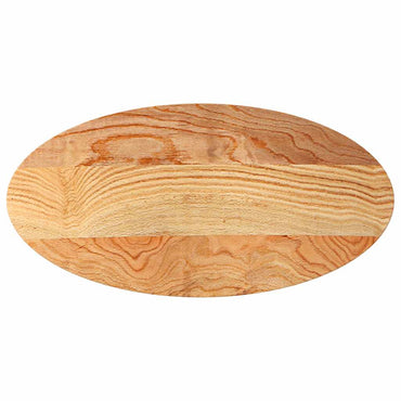 vidaXL Tischplatte Hellbraun 100x50x2 cm Massivholz Eiche Oval