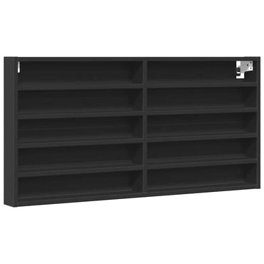 vidaXL Meuble vitrine noir 100x8,5x50 cm en bois d'ingénierie
