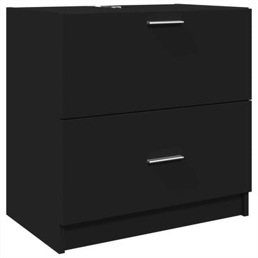 Meuble sous-vasque vidaXL noir 59x37x59 cm en bois d'ingénierie