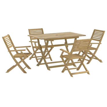 vidaXL Ensemble repas de jardin 5 pcs en bois d'acacia massif