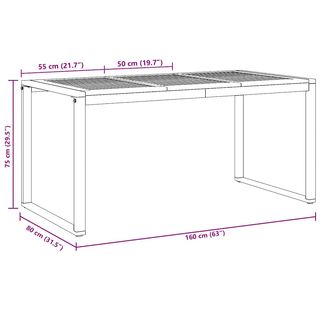 vidaXL Garten Essgruppe 7 pcs Grau Massivholz Akazie