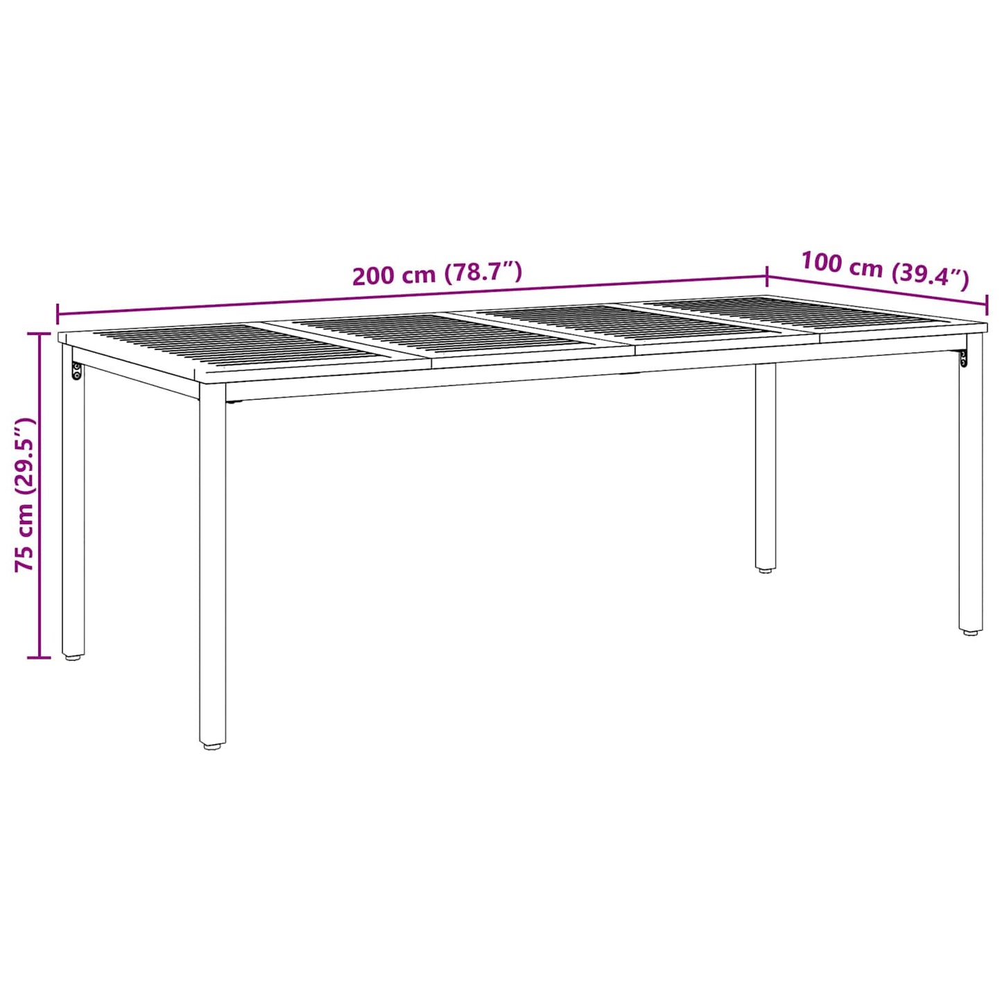 vidaXL Garten Essgruppe 9 pcs Grau und Braun 200 x 90 x 75 cm