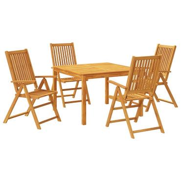 vidaXL Ensemble repas de jardin 5 pcs en bois d'acacia massif
