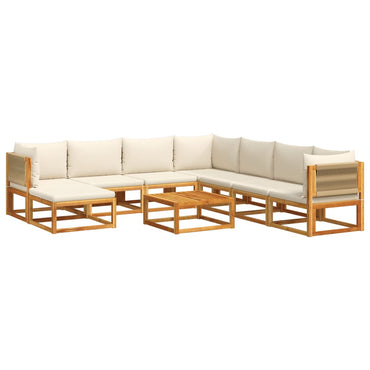 vidaXL 9-tlg. Gartensofa-Set mit Kissen Holz Akazie & Seil