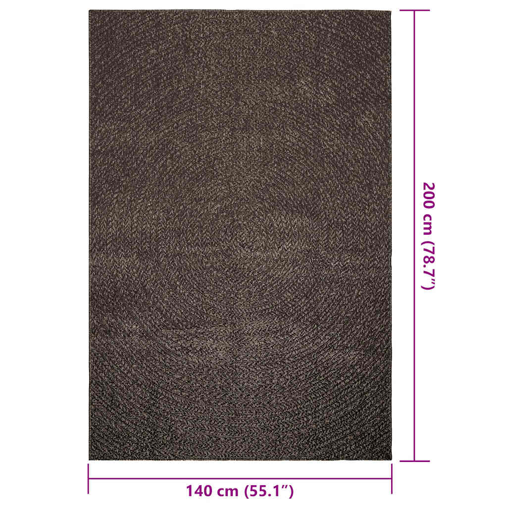 vidaXL Teppich ZIZUR Anthrazit 140x200cm Jute-Optik Indoor und Outdoor