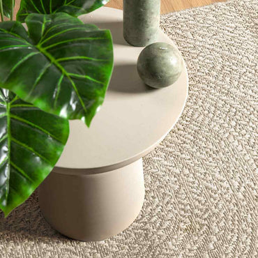vidaXL Teppich ZIZUR Creme 240x340 cm Jute-Optik Indoor und Outdoor