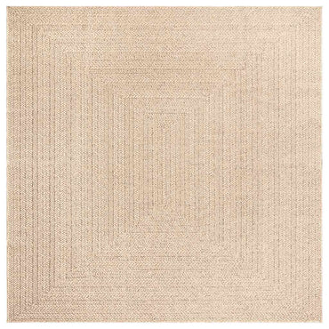 vidaXL Teppich ZIZUR Beige 240x240 cm Jute-Optik Indoor und Outdoor